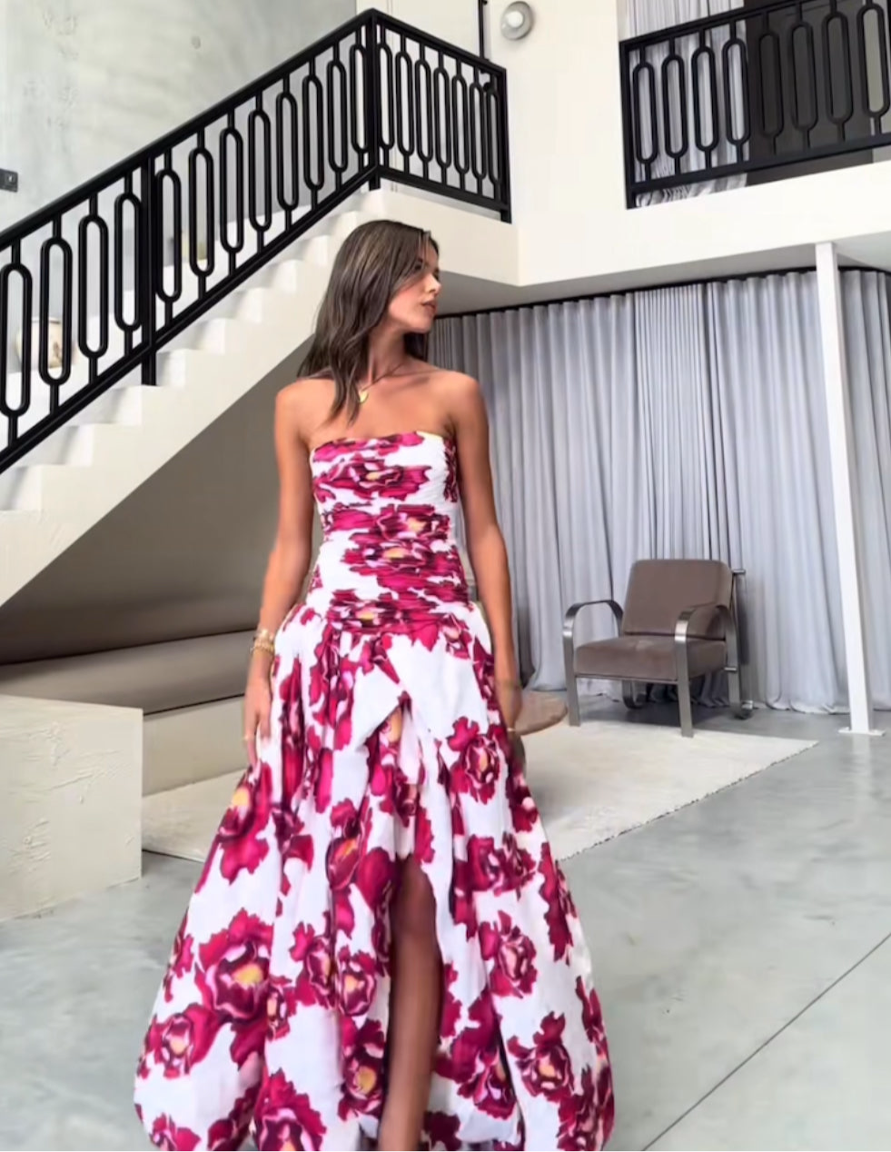 aje pink maxi dress AJE — Bubblehem Maxi Dress in Pink Floral