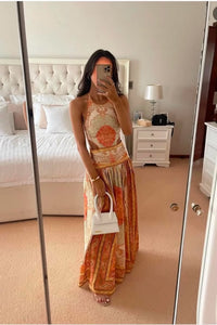 Zimmermann - Anneke Cut-Out Dress - Orange & White