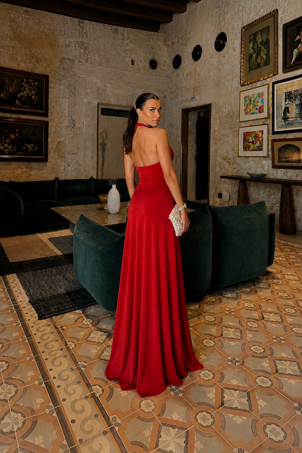 MISHA — Celine Maxi Dress in Red | Formal Dress Hire Adelaide