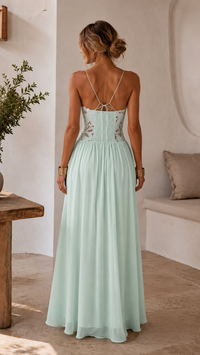 Hansen & Gretel Stephanie Maxi Dress in Seafoam | Formal Dress Hire Adelaide