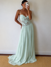 Hansen & Gretel Stephanie Maxi Dress in Seafoam (Mint) | Formal Dress Hire Adelaide