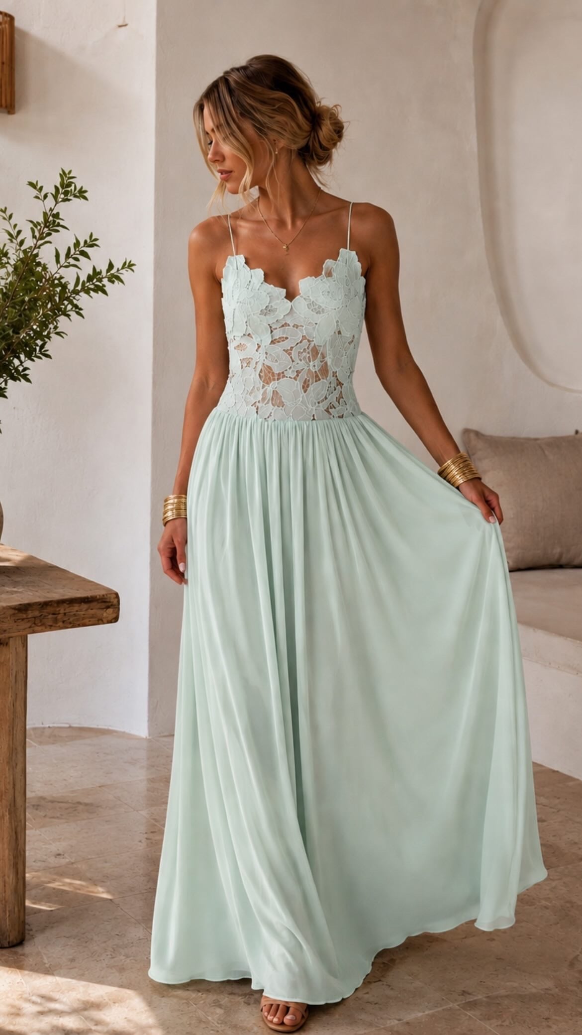 Hansen & Gretel Stephanie Maxi Dress in Seafoam | Formal Dress Hire Adelaide