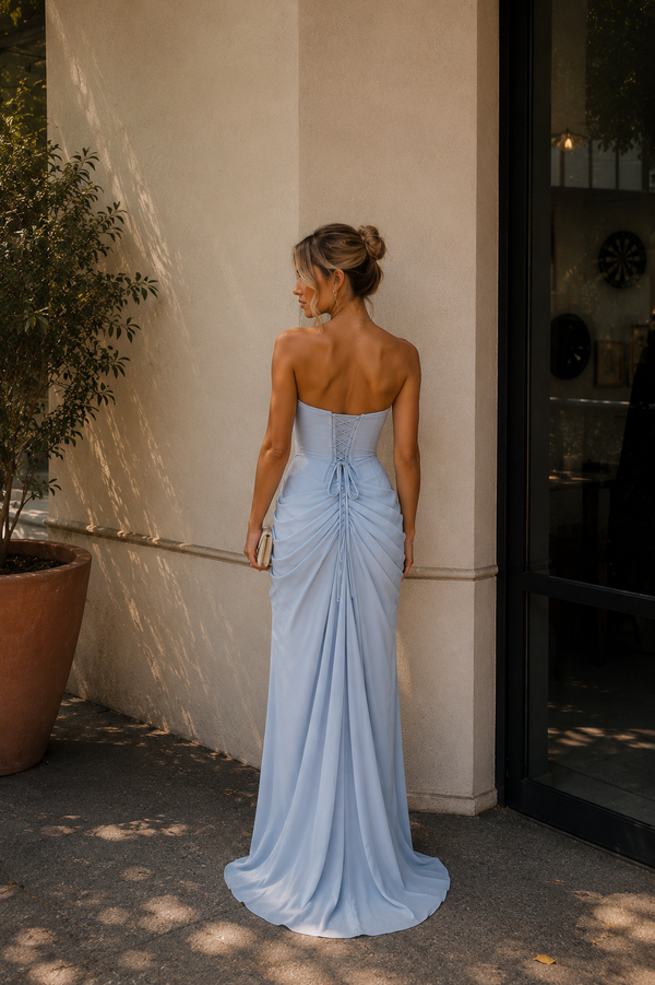Cyra Maxi Dress in Glacier Blue | Formal Dress Hire Adelaide