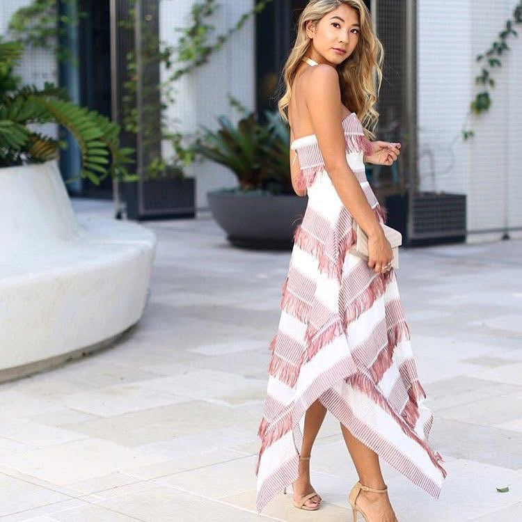 Prem the Label - Pretty Hurts Strapless Dress - Pink & White