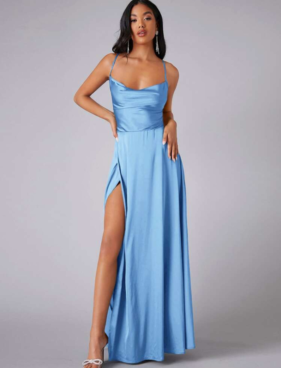 Flirt Strappy Back Maxi Dress - Blue