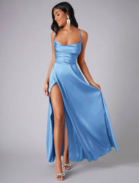 Flirt Strappy Back Maxi Dress - Blue