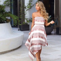 Prem the Label - Pretty Hurts Strapless Dress - Pink & White