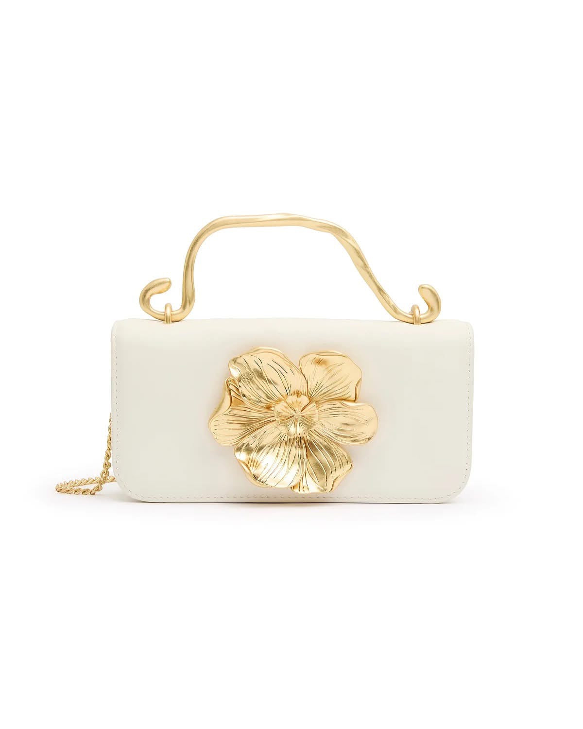 Ajé - Alessia Flower Bag - Ivory With Gold Flower