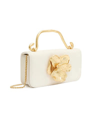 Ajé - Alessia Flower Bag - Ivory With Gold Flower