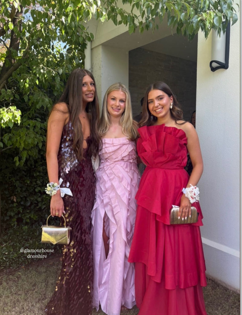 ✨ AJE — Selestia Gown in Scarlet Red | School Formal & Event Hire