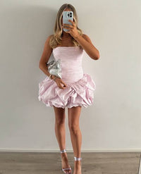 Ajé - Violette Bubblehem Mini Dress - Pastel Pink