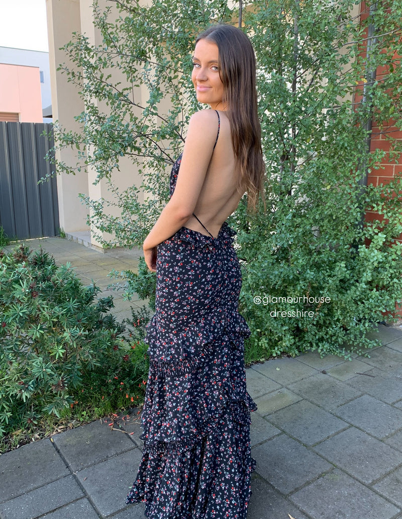 Other Formal - Mermaid Cutout Gown - Floral