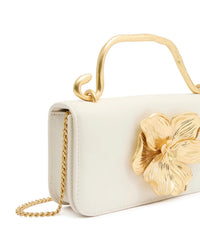 Ajé - Alessia Flower Bag - Ivory With Gold Flower