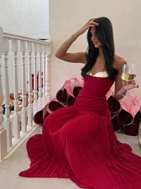 She Is Olla - Nicolette Maxi - Raspberri Red