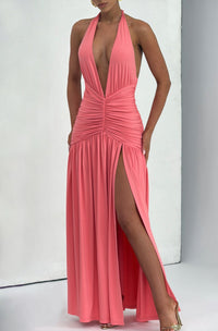 ✨ Melania Maxi Dress in Coral Pink | Formal & Event Hire