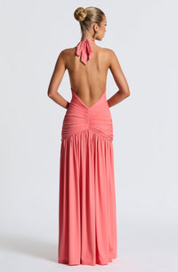 ✨ Melania Maxi Dress in Coral Pink | Formal & Event Hire