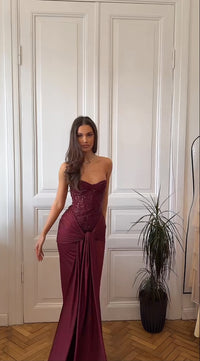 ✨ Carina Maxi Dress in Burgundy | Formal & Event Hire