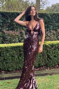 Misha - Sapphire Sequin Maxi Dress - Fig