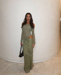 Benni - Yasmin Off Shoulder Dress - Pistachio Green