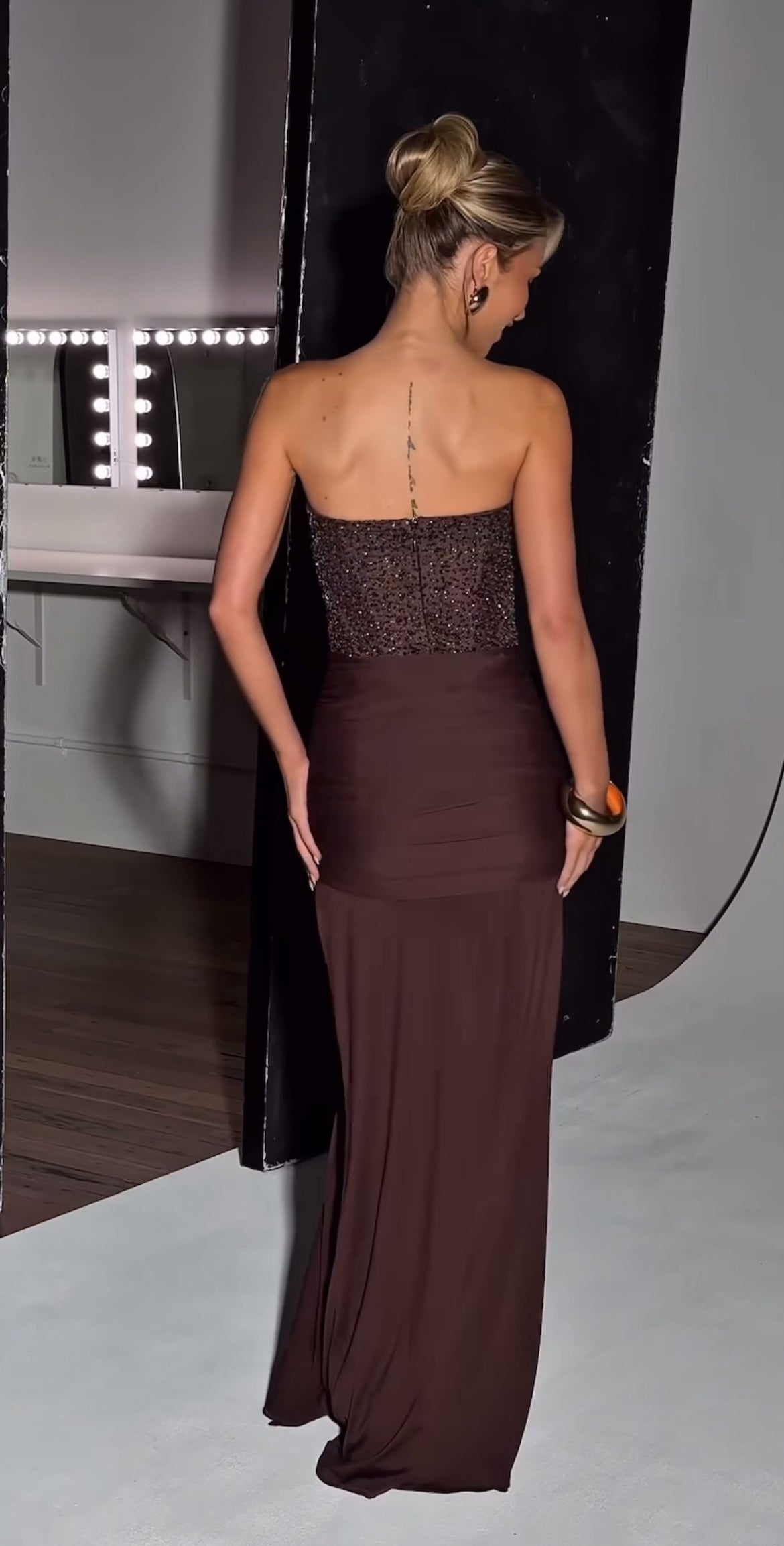 Carina Maxi Dress in Plum Brown | Formal Dress Hire Adelaide