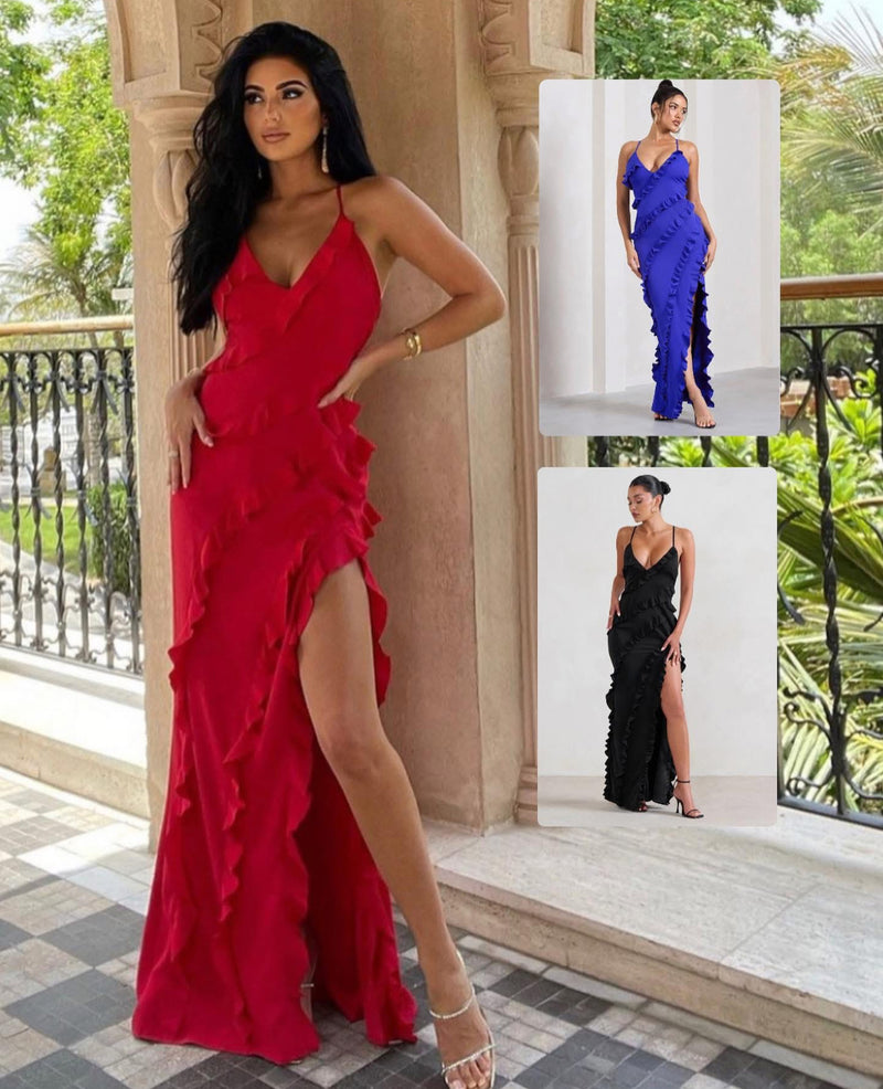 Other Formal - Club Ruffle Maxi Dress - Red