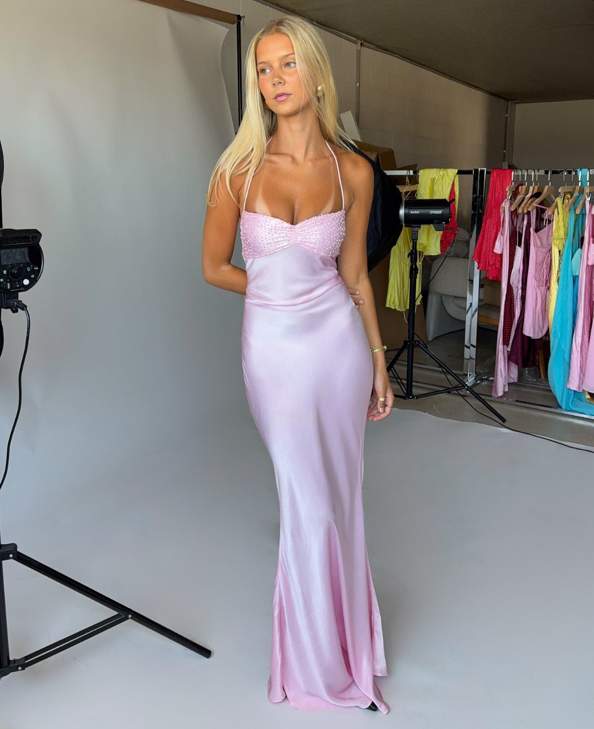 jade pink dress Jade Pink Beaded Rhinestone Mini Dress BOUGIE GLITTER