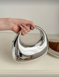 Luxe Chrome Clutch - Silver
