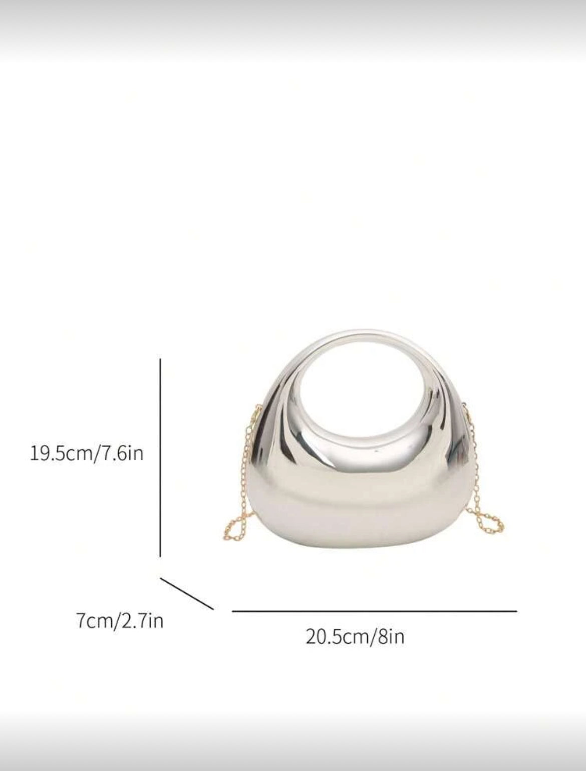 Luxe Chrome Clutch - Silver