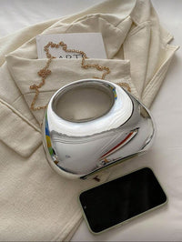 Luxe Chrome Clutch - Silver