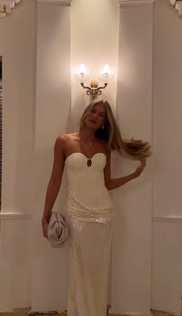 ✨ Kaia Gown - LIMITED EDITION ✨ Birthday Edition 01 - Ivory Sequin Maxi Dress | Formal & Event Wear