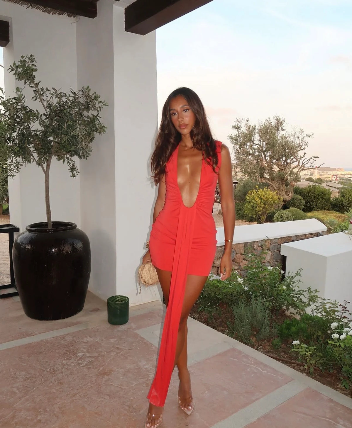 ✨ MISHA — Jennifer Cupro Mini Dress in Red | Formal & Event Hire