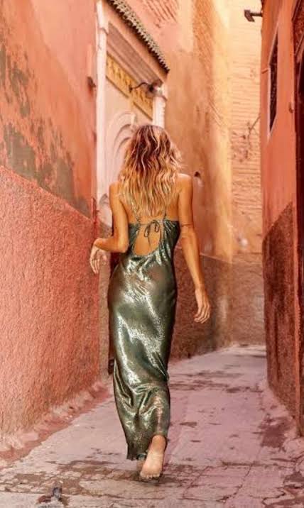 Rat & Boa - Alessandra Slip Dress - Green & Silver