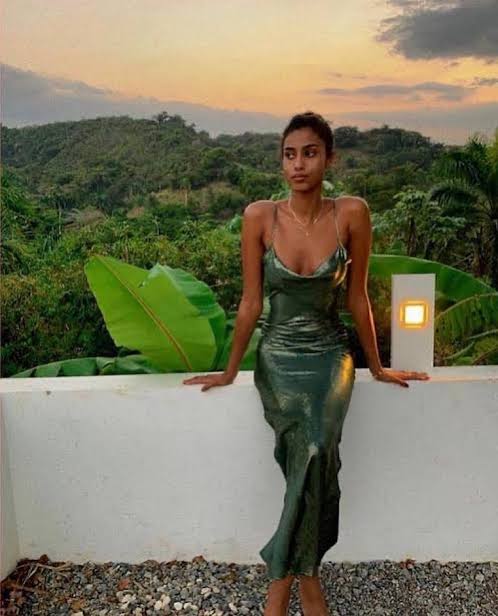 Rat & Boa - Alessandra Slip Dress - Green & Silver
