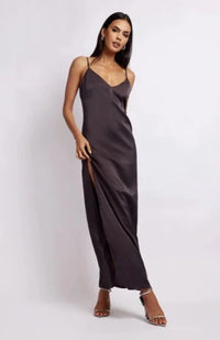 Karissa Side Split Maxi Dress - Charcoal