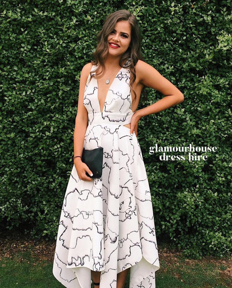 Sheike - Blurred Lines Dress - White & Marble