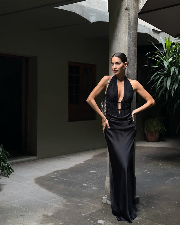 ✨ MISHA — Celine Maxi Dress in Black | Formal & Event Hire