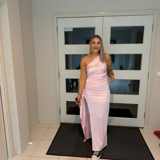 Sammy Satin One Shoulder Dress - Light Pink
