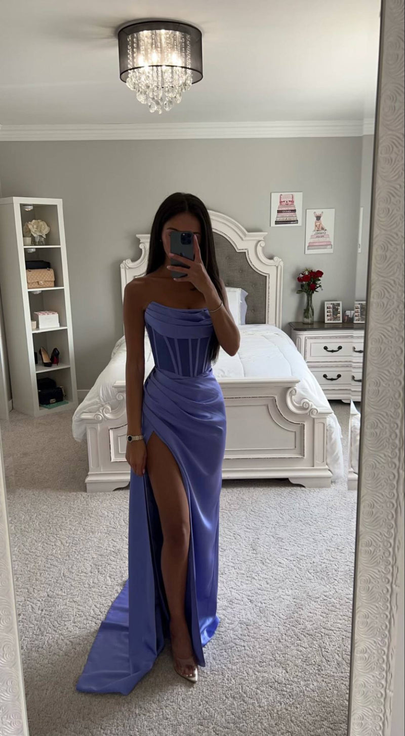 Other Formal - Sheer Bodice Corset Gown - Peri Purple