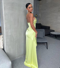 Lexi - Samira One Shoulder Dress - Mojito (Lime) Green