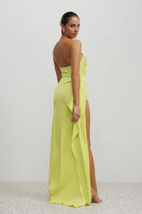 Lexi - Samira One Shoulder Dress - Mojito (Lime) Green
